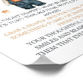 夜おむつノートサインかぼちゃの赤素朴ちゃんシャワー ポスター (角)