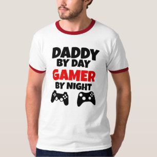 夜おもしろいなゲーマーによる日のゲーマーによるお父さん Tシャツ