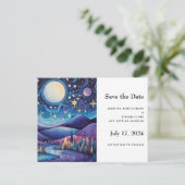 夜お洒落の大月の風景結婚ズ 案内ポストカード (スタンド正面)