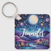 夜お洒落の大月の風景 キーホルダー (正面)