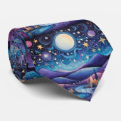 夜お洒落の大月の風景 ネクタイ (ロール)