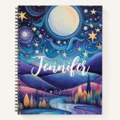 夜お洒落の大月の風景 ノートブック (正面)