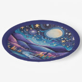 夜お洒落の大月の風景 ペーパープレート (アングル)