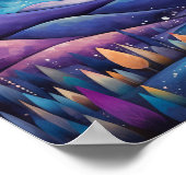 夜お洒落の大月の風景 ポスター (角)