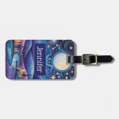 夜お洒落の大月の風景 ラゲッジタグ (正面横)