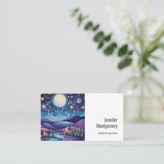 夜お洒落の大月の風景 名刺 (スタンド正面)