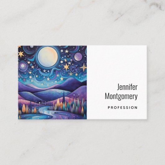 夜お洒落の大月の風景 名刺 (正面)