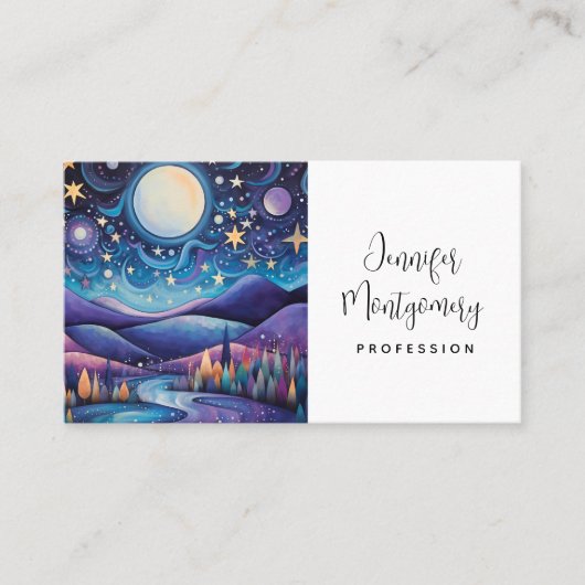 夜お洒落の大月の風景 名刺 (正面)