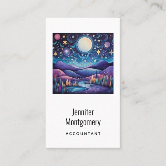 夜お洒落の大月の風景 名刺 (正面)