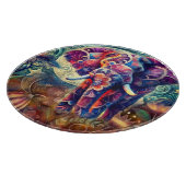 夜お洒落の象ブルーパープルスターズムーン カッティングボード (角)