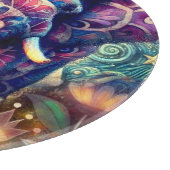 夜お洒落の象ブルーパープルスターズムーン カッティングボード (角)