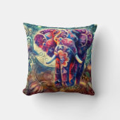 夜お洒落の象ブルーパープルスターズムーン クッション (正面)