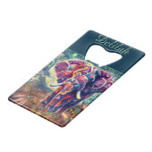 夜お洒落の象ブルーパープルスターズムーン クレジットカード栓抜き (裏面アングル)