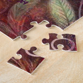 夜お洒落の象ブルーパープルスターズムーン ジグソーパズル (側面)