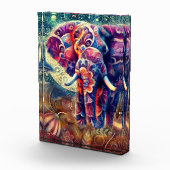 夜お洒落の象ブルーパープルスターズムーン フォトブロック (右)