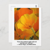 夜が終わる、ヴィクトル・ウゴ引用文、ポピーたち ポストカード (正面/裏面)