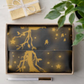 夜が静まる猫を木の枝に 薄葉紙 (ギフト)