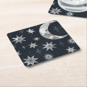 夜きらめくの空 スクエアペーパーコースター (アングル)