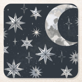 夜きらめくの空 スクエアペーパーコースター