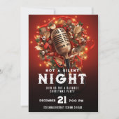 夜ではない静かカラオケクリスマスパーティーマイク 招待状 (正面)