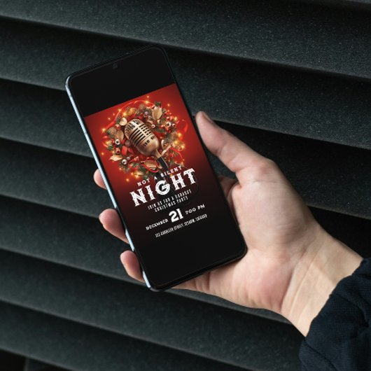 夜ではない静かカラオケクリスマスパーティーマイク 招待状