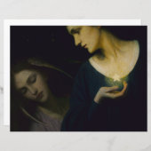 "夜と彼女の娘の睡眠"スクラップブック紙 (正面/裏面)