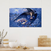 夜と彼女の星のトレインファインアート天使 ポスター (キッチン)