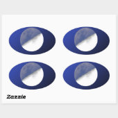 夜と昼のムーンショット 楕円形シール (シート)