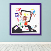 夜と昼寝のスケッチザキャットはタスマニアWを見た キャンバスプリント (インサイチュ (ウッドフロア))