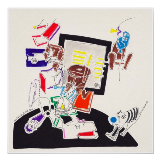 夜と昼寝のスケッチ10 by Pascale Baud P Poster ポスター (正面)