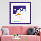 夜と昼寝のスケッチ11彼女は彼女の手のひらを見た キャンバスプリント (インサイチュ (リビング))