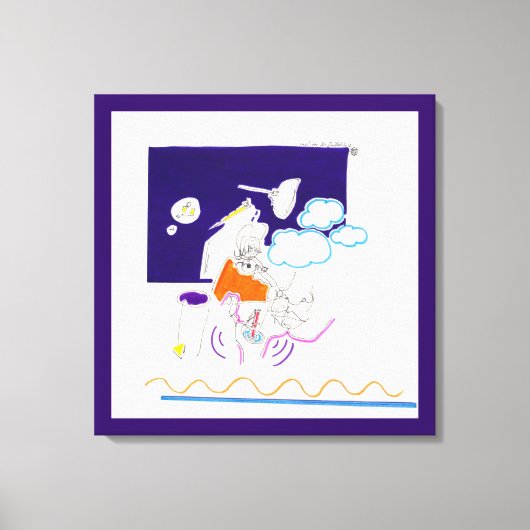 夜と昼寝のスケッチ11彼女は彼女の手のひらを見た キャンバスプリント (正面)