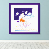 夜と昼寝のスケッチ11彼女は彼女の手のひらを見た キャンバスプリント (インサイチュ (ウッドフロア))