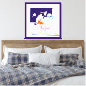 夜と昼寝のスケッチ11彼女は彼女の手のひらを見た キャンバスプリント (インサイチュ (寝室))