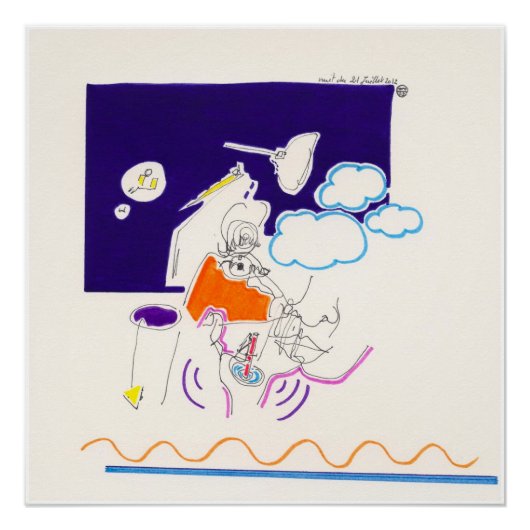 夜と昼寝のスケッチ11 by Pascale Baud P Poster ポスター (正面)