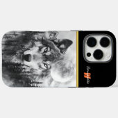 夜になるとオオカミが霧がかった森から現れる Case-Mate iPhoneケース (裏面 (横))
