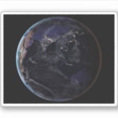 夜にアジアの都市の光を示す完全な地球。 シール (正面)