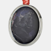 夜にアジアの都市の光を示す完全な地球。 メタルオーナメント (左)