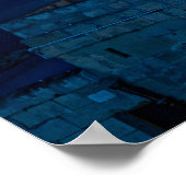 夜にライトアップされたバレッタ旧市街と港 ポスター (角)