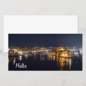 夜にライトアップされたマルタの港Canvas Print (正面/裏面)