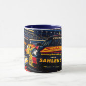 夜にレーシングするSahlenマグカップ マグカップ (中央)
