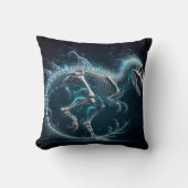 夜に動くエテリア恐竜の骨格 クッション (正面)