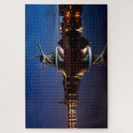 夜に反射するライデシェンダム風車 ジグソーパズル