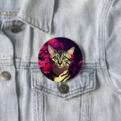 夜に咲く庭にエジプトのマウ猫 缶バッジ (インサイチュ)