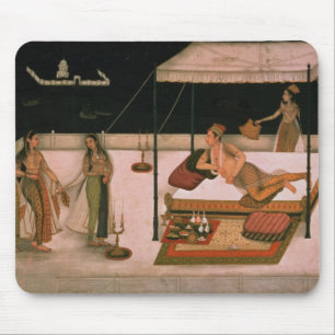 夜に女性を受け取っているMughalの王子 マウスパッド