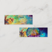 夜に妖精/魔法蝶の植物ティール(緑がかった色) スキニー名刺 (正面/裏面)