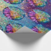 夜に妖精 – 魔法蝶の植物 ラッピングペーパー (角)