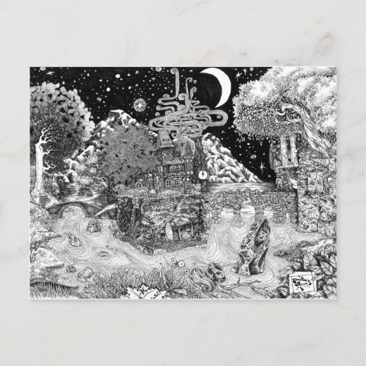 夜に対して暖かい ポストカード (正面)