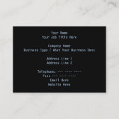 夜に森で走ること。 黒 名刺 (裏面)