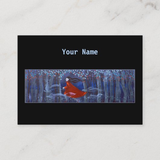 夜に森で走ること。 黒 名刺 (正面)